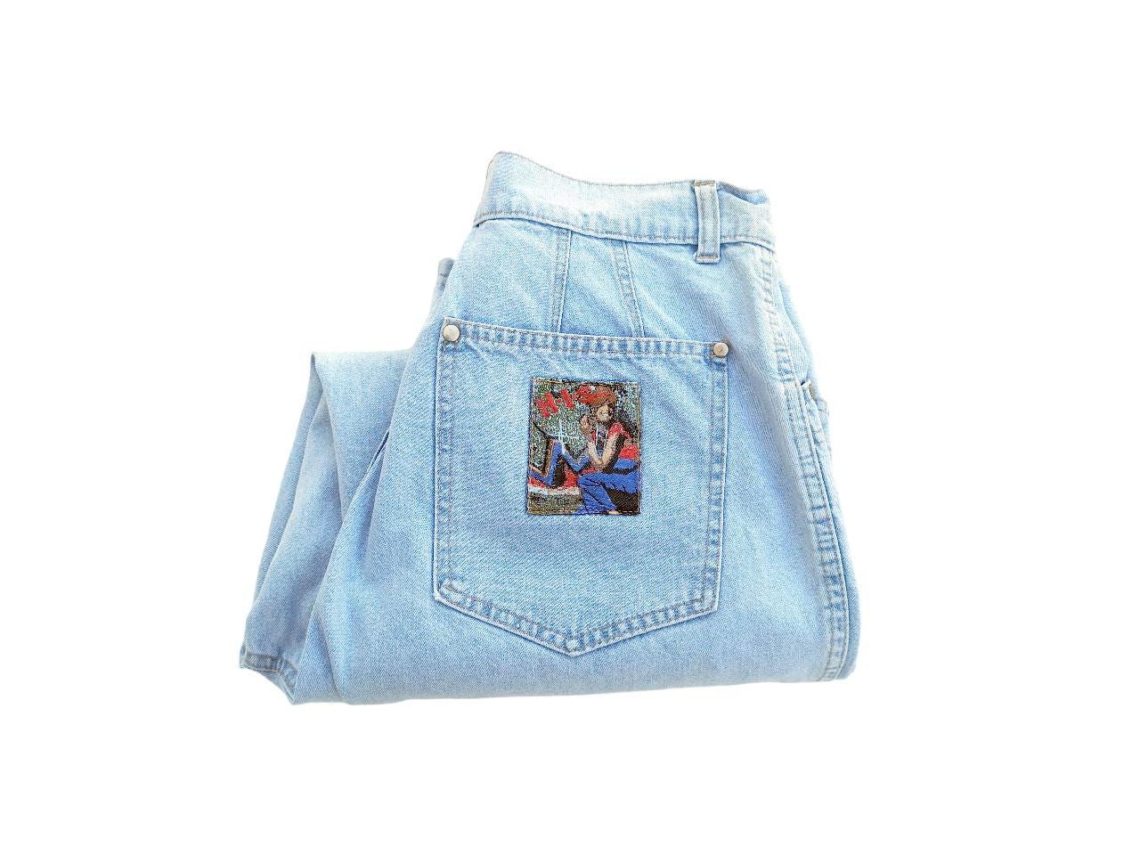 Rare Vintage 90s H.I.S. Mom Jeans – High Waist, Pale Blue Denim (W28 L26)