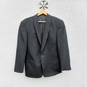 Vintage Licona Black Wool Tuxedo  -  Classic Blazer  Size 52