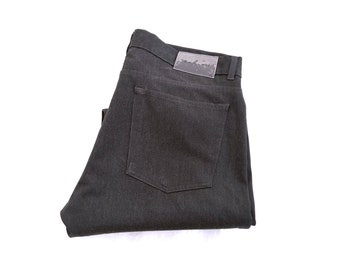 Calça chino vintage Carven – Jeans cinza escuro, tamanho masculino 44 (cintura 34, comprimento 30)