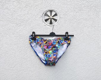 Abstract Pattern  Swim Briefs for Men  Psychedelic Print Sexy Swimming Trunks size 6/L