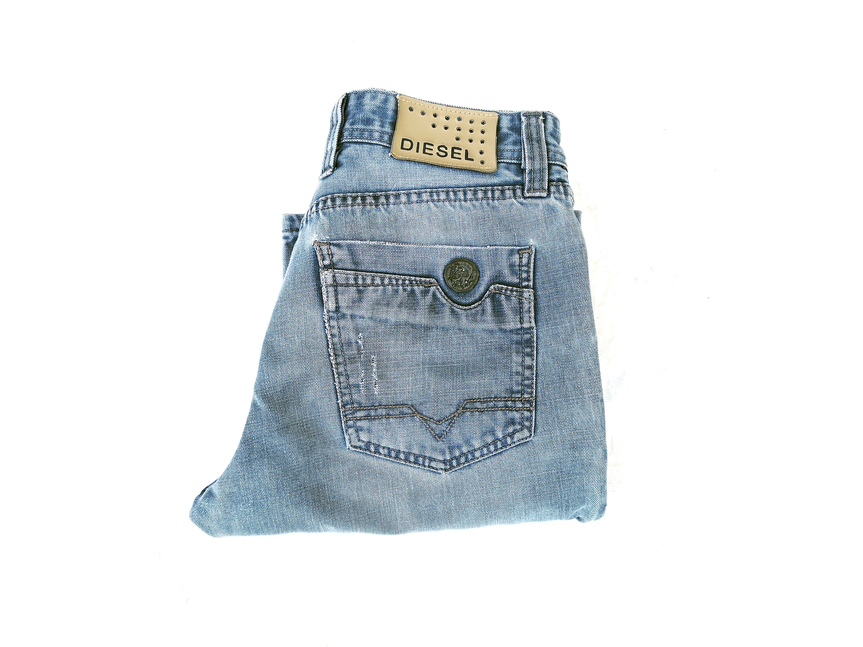 Diesel Button Fly Jeans - W33 - Distressed Denim, Made in