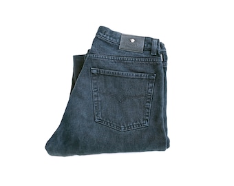 Vaqueros negros Versace Couture vintage de los años 90 (W28 L34)