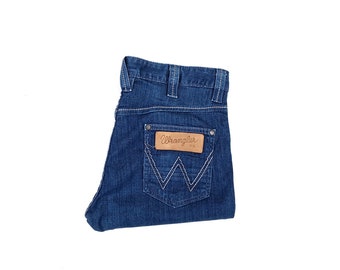 Pantalones vaqueros vintage WRANGLER Slim Fit, de mezclilla elástica azul, estilo vaquero western, talla W34 L36