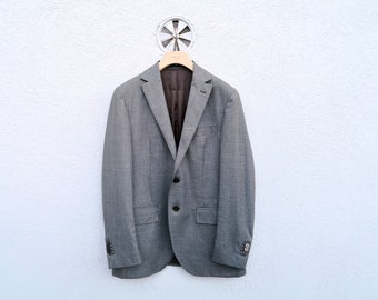 Blazer en laine Boggi homme taille 50R en marron beige - Veste de costume moderne à deux boutons fabriquée en Italie