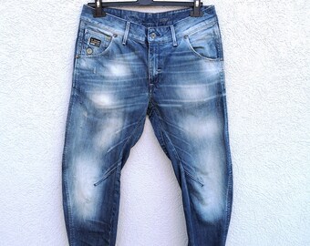 G-STAR RAW Arc 3D Loose Tapered Jeans | Dark Blue Distressed