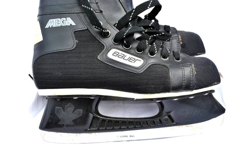 Vintage Ice Skates BAUER MEGA Black Canstar Super fit foam Ice Skates Size 7 Mens Footwear