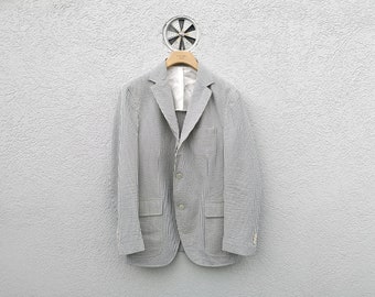 Boglioli Hampton Gestreifter Blazer – Herrengröße 54-R – Hergestellt in Italien – Jacke aus Seersucker-Baumwolle