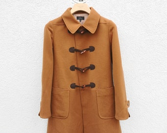 A.P.C アーペーセー チェック柄 ダッフルコート ウール ブラウン系