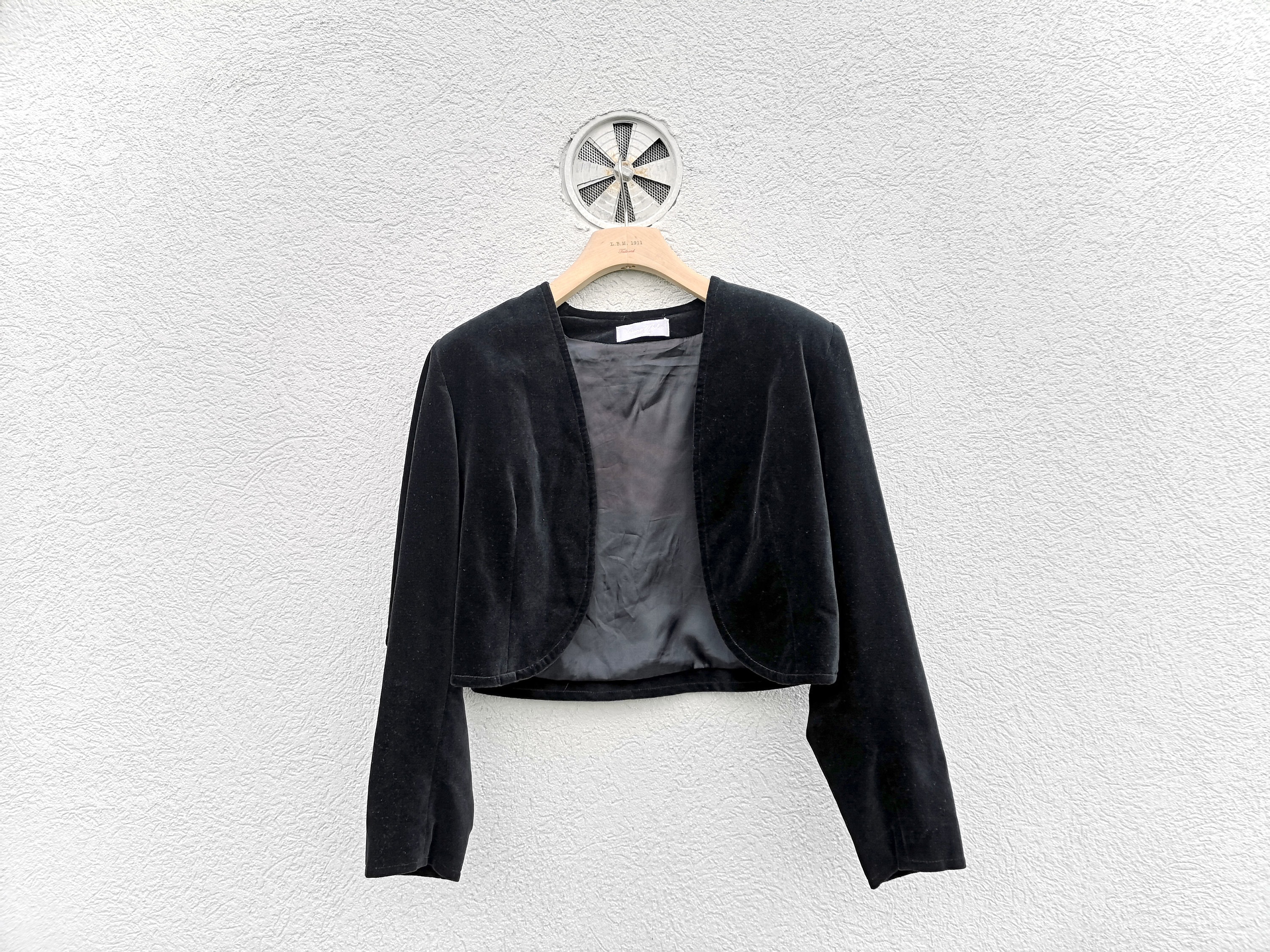 Veste Boléro Noir En Panne De Velours - Taille 38 - Occasion, état Impeccable - Fabriqué En France