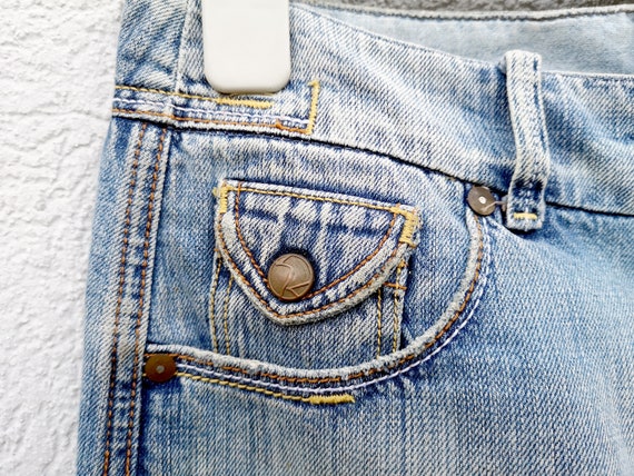 Women's Vintage 90s Distressed Denim Jeans Mini S… - image 3