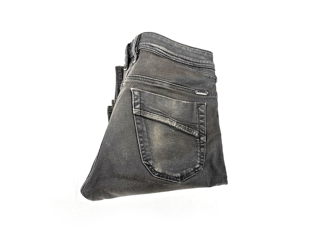 Buy Y2K DIESEL Iakop Slim Jeans: Mud Grey Distressed Denim, W31
