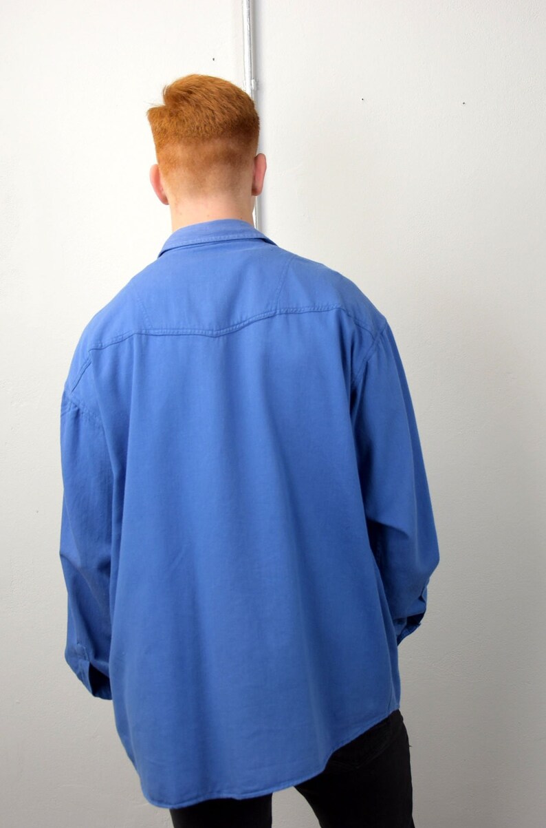 size Large L Vintage Workwear Shirt.80s Mens Workwear Utility Shirt Button Down Shirt Menswear Outerwear