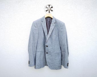 Strellson Blue Linen Sport Coat size 50:  Men’s Tailored Casual Blazer