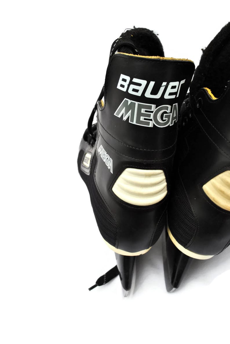 Vintage Ice Skates BAUER MEGA Black Canstar Super fit foam Ice Skates Size 7 Mens Footwear