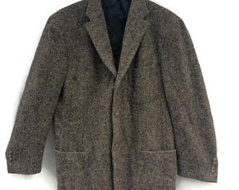 Chaqueta deportiva vintage de lana marrón de Polo Ralph Lauren – Chaqueta clásica a medida con estampado moteado