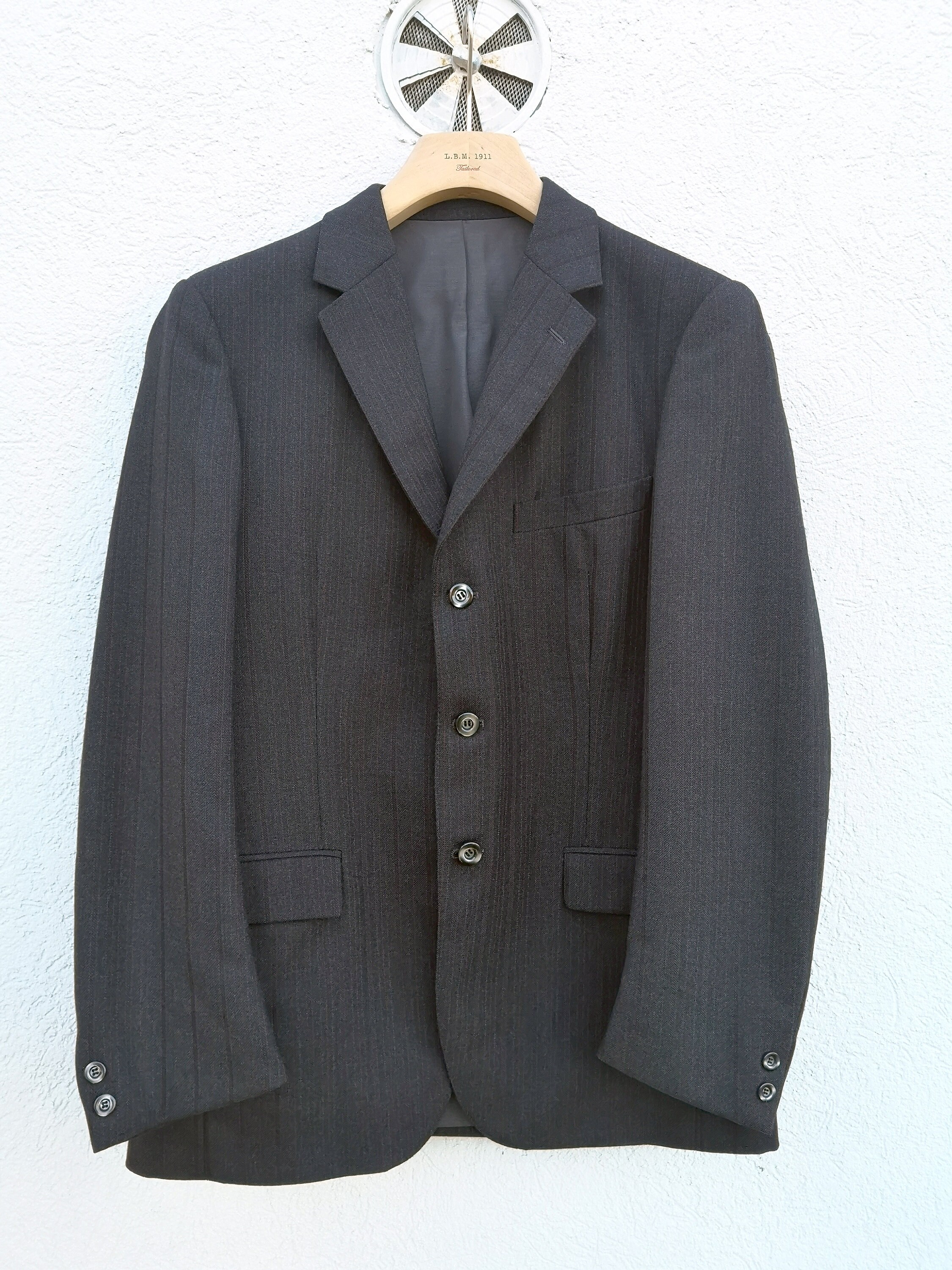 Vintage 70s Wool Jacket w/Suede Patches, Plaid Wool Lined 40R