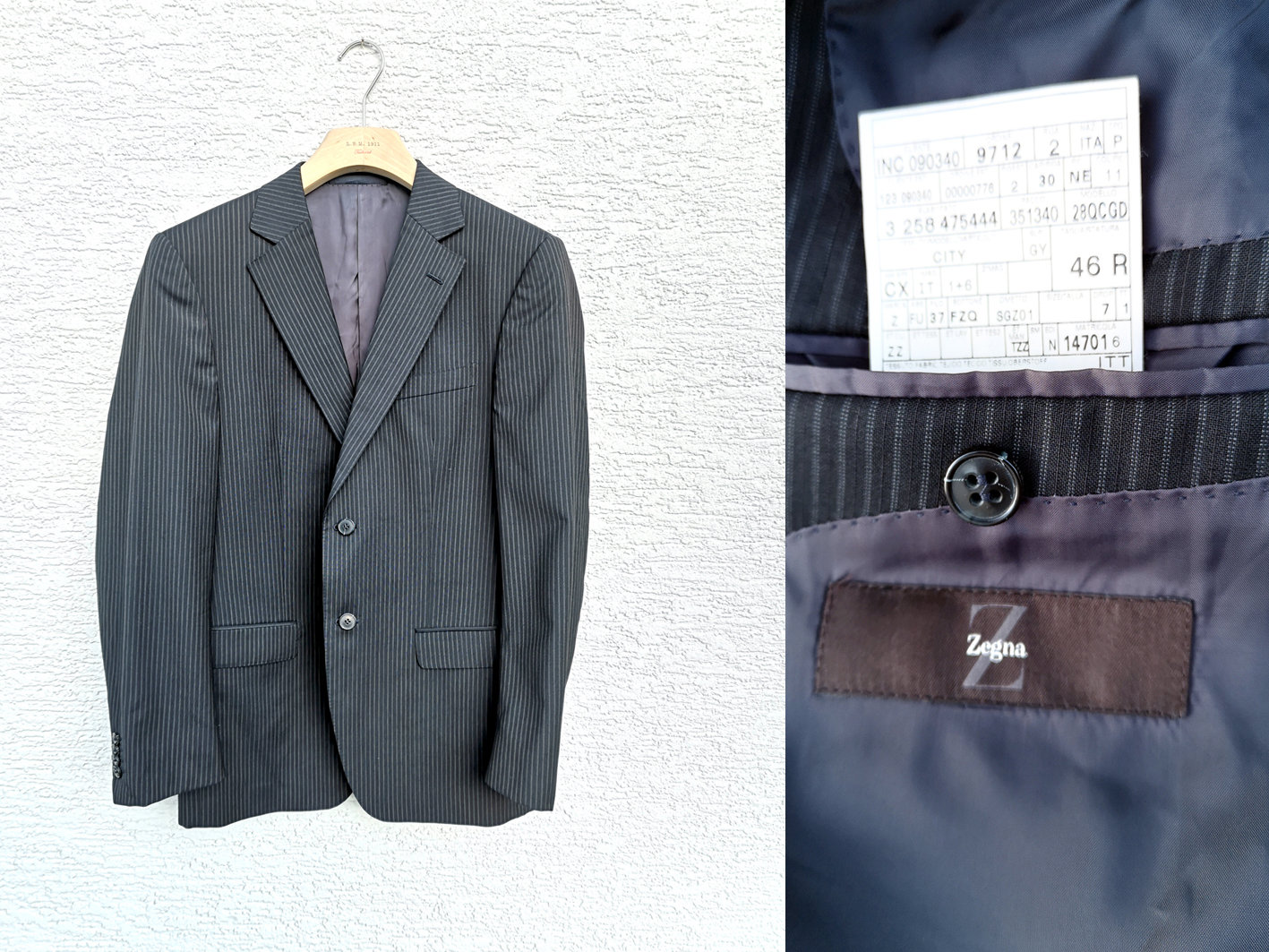 NWOT Louis Vuitton Uniforms Grey Peak Lapel Sport Coat Blazer Jacket Size  46/36