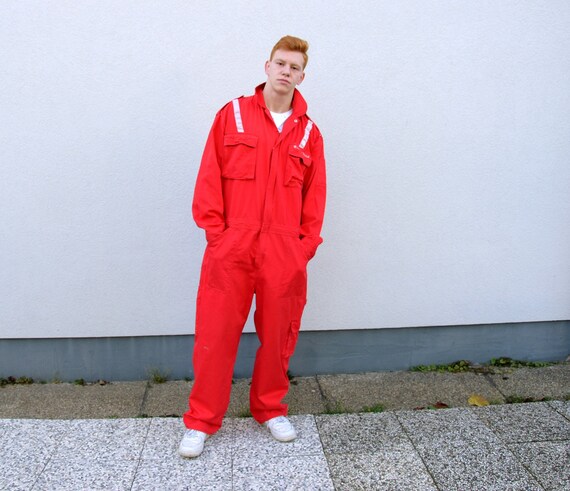 red utility suit