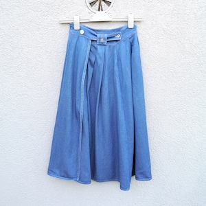 Vintage 1990s Belfe Denim Wrap Skirt – Long Blue Jean Skirt – Women&#39;s Size XS–S