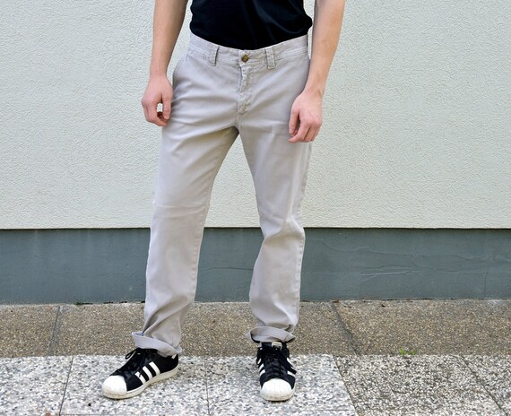 Cotton Workwear Rave pants .size Large 33/'/' 90s Orange Work Trousers Men Straight leg