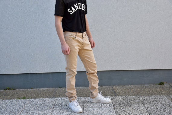 90 ' s RALPH Vintage POLO RALPH s LAUREN Jeans Slim Fit droit Beige kaki pantalon Safari utilitaire Style masculine homme jambe mode cadeau petit ami, petite d32e28 90 ' s RALPH Vintage POLO RALPH s LAUREN Jeans Slim Fit droit Beige kaki pantalon Safari utilitaire Style masculine homme jambe mode cadeau petit ami, petite d32e28