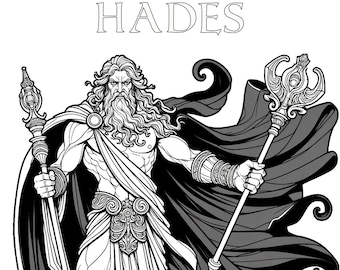 Hades Coloring Page|God of the Underworld|Digital