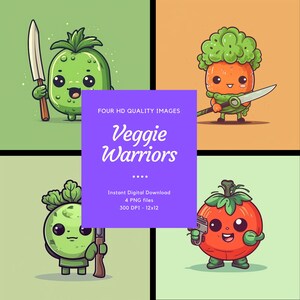 Veggies Digital Paper, Veggie Warriors, Vegetables Prints, Veggies Background, Funny Digital Paper, Vegetables Digital Paper, Scrapbook
