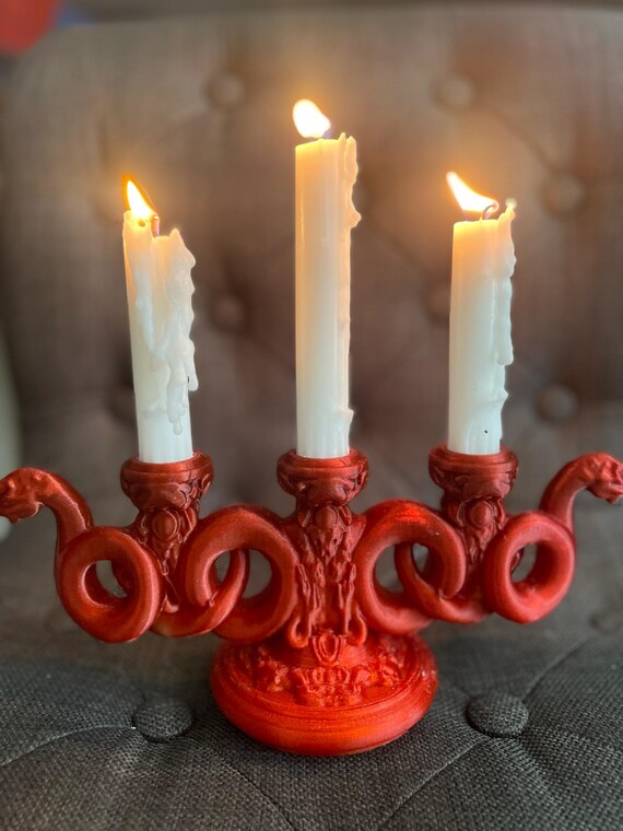 Gothic Serpent Candle Holder: Medusa Altar Piece - Witchy Home Decor