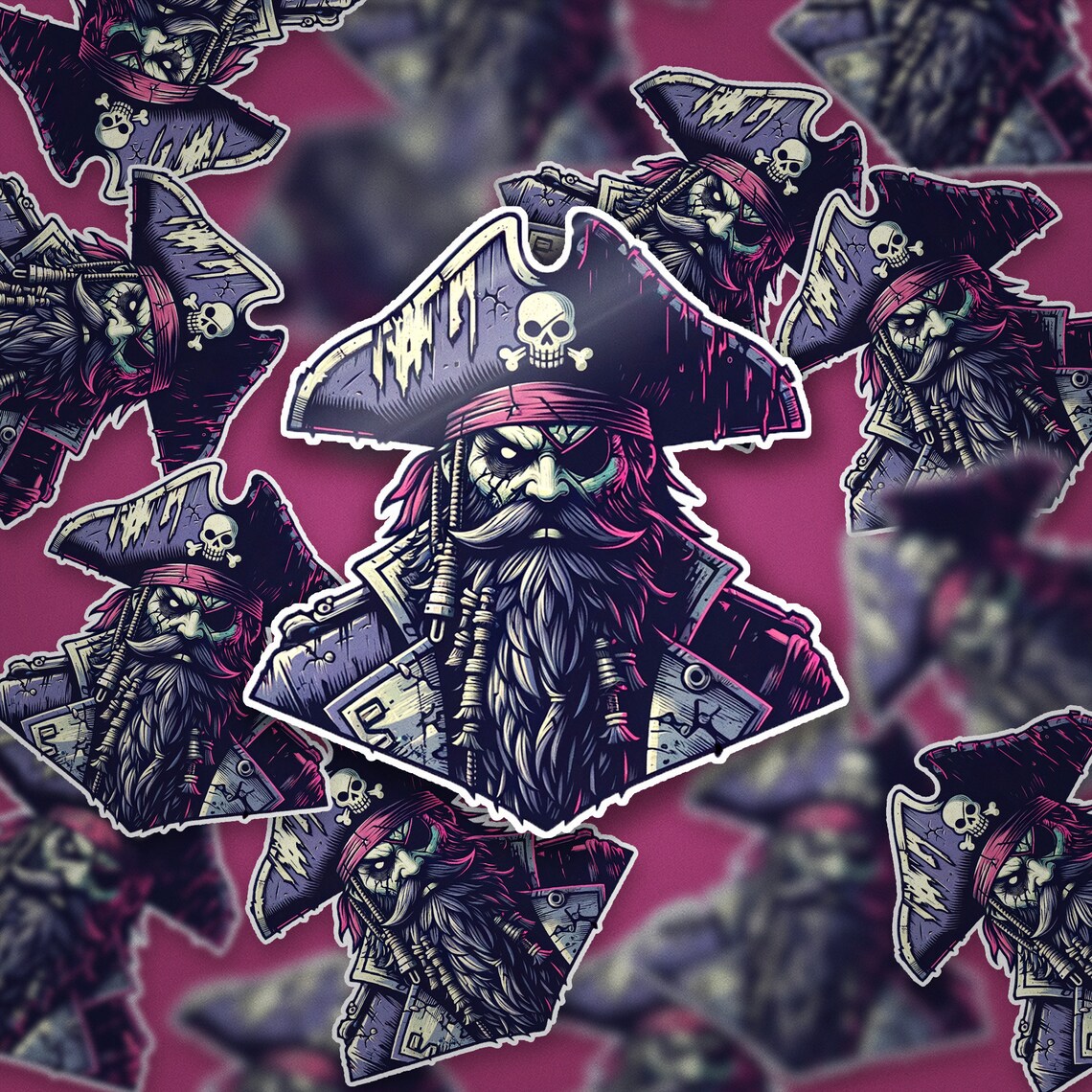 Ghost Pirate|blackbeard|sticker|golden Age of Piracy|yo-ho - Etsy