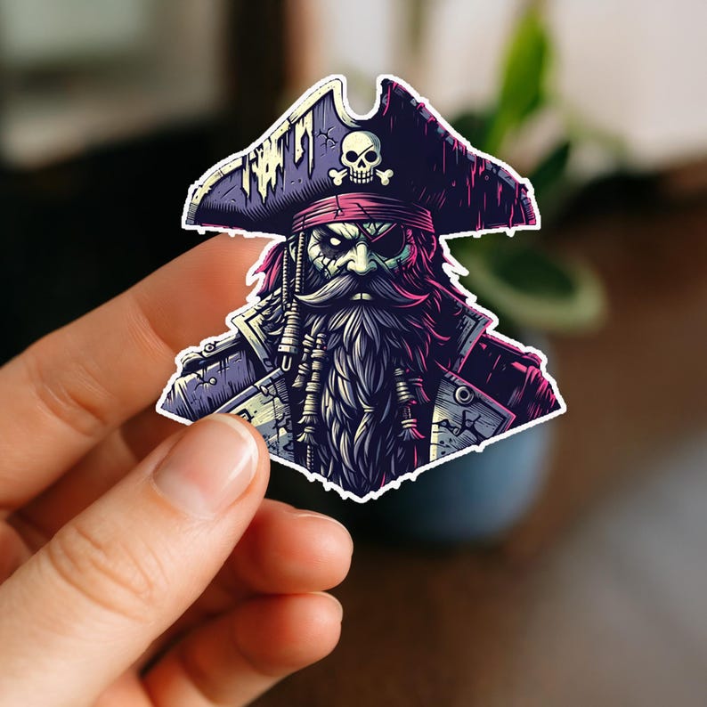 Ghost Pirate|blackbeard|sticker|golden Age of Piracy|yo-ho - Etsy