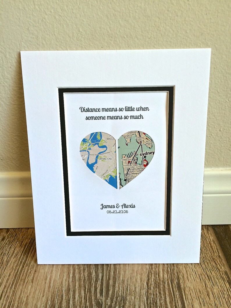 Long Distance Relationship Gift First Anniversary / Wedding Etsy
