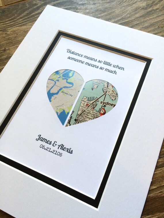 Long Distance Relationship Gift First Anniversary / Wedding Etsy