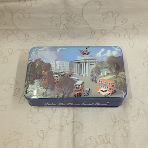 Vintage Blue Bird Toffee Tin Harry Vincent Ltd with Hyde Park Corner, London Graphic Collectible Empty Candy Tin Small Storage Box