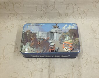 Vintage Blue Bird Toffee Tin Harry Vincent Ltd with Hyde Park Corner, London Graphic Collectible Empty Candy Tin Small Storage Box