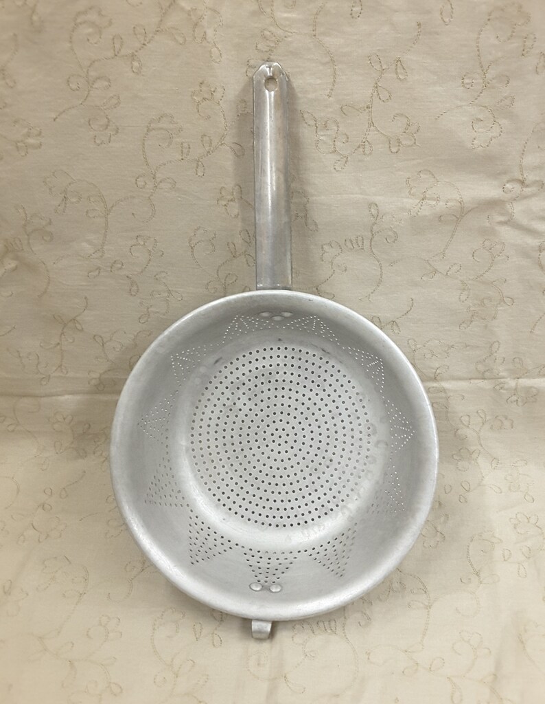 Vintage TOROWARE Leyse Aluminum Strainer Basket Large Colander Long