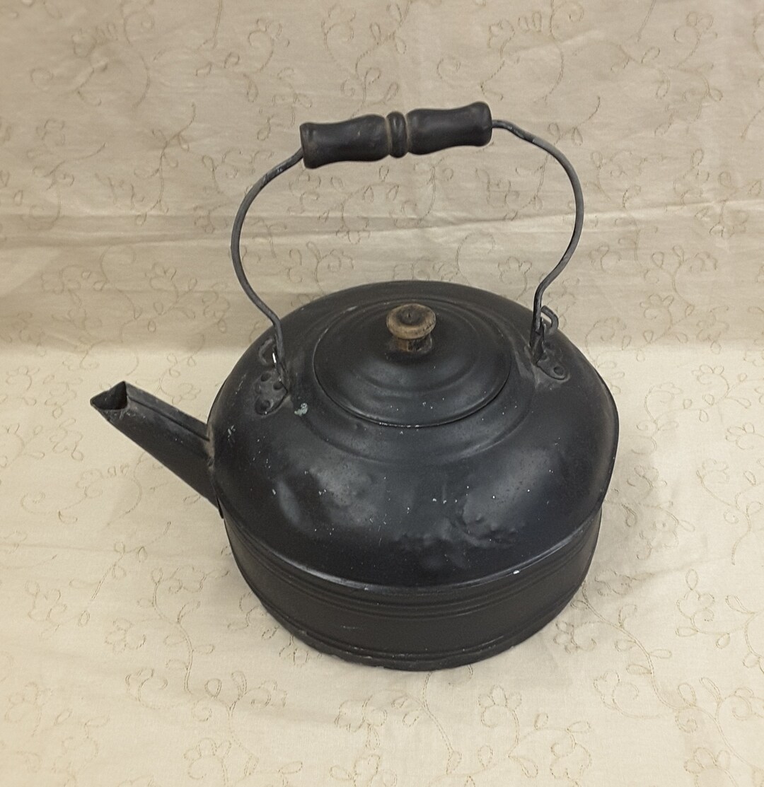 Vintage Antique Metal Water Kettle Farmhouse Primitive Theater Movie