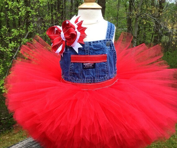 Girls Red Overall Tutu Dress Red ...