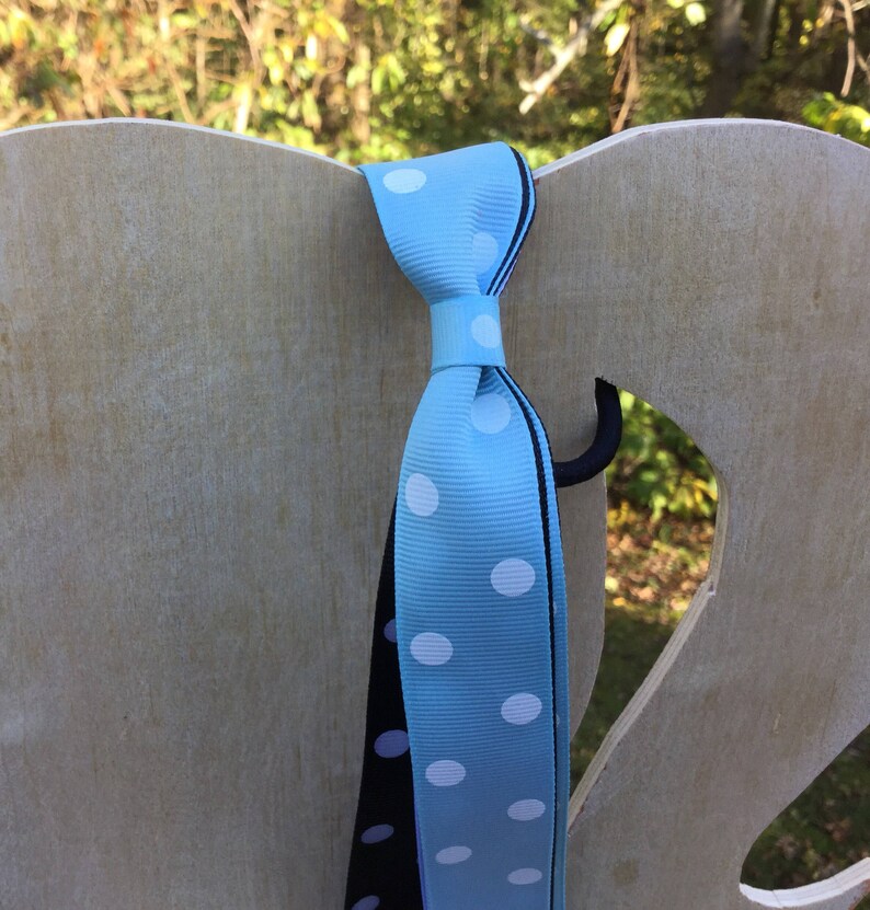 Blue Black White Ponytail Hair Ribbons Blue Black And Etsy