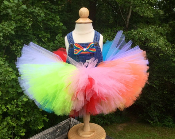 rainbow overall dress