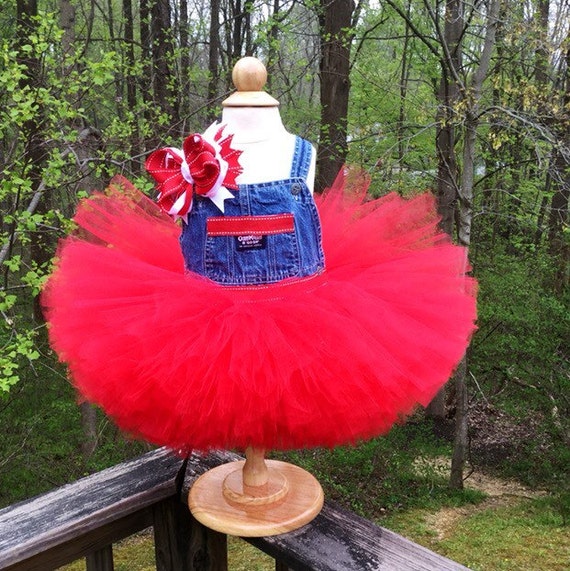 Girls Red Overall Tutu Dress Red ...