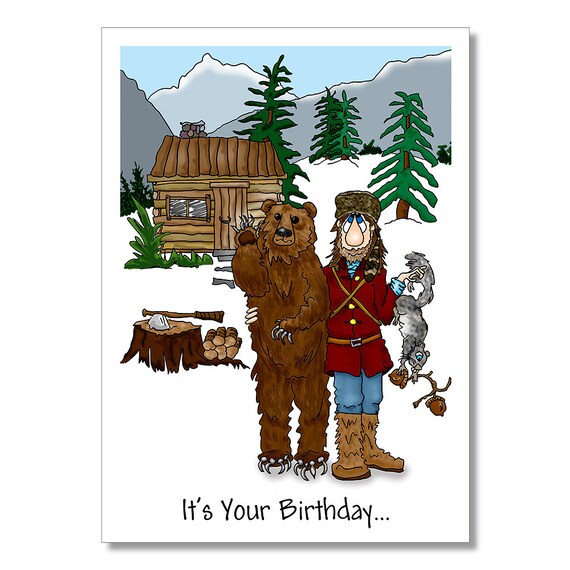 Items similar to Wilderness Man Birthday Card, Mountain Man, Outdoors