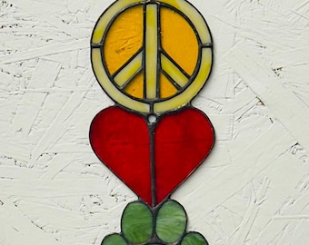 Peace Love Dogs glas-in-lood suncatcher *aangepaste gekleurde bestellingen beschikbaar