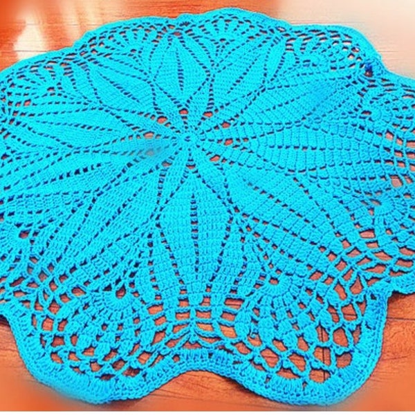 Columbus Day sale/winter gift/Large Crochet  blue Floor Rug/Doily Lace Rug Carpet/Floor Ma/Lace Area Rug/Nursery Rug/