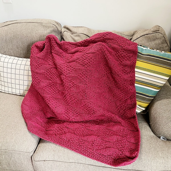 Hand Knit Blanket Etsy