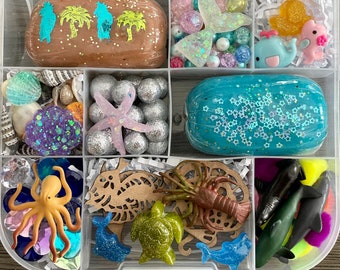 Ocean Sensory Kit | Homemade Playdough, Sea Creatures, Shells