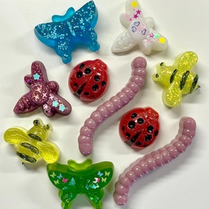 10 Assorted Insects|Insect Loose Parts Play|Bugs Sensory|Pretend Play|Preschool Math|Spring Counters|Insect Stamps