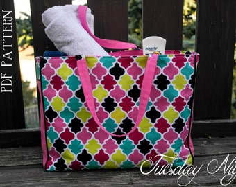 simple lined tote bolsa pattern
