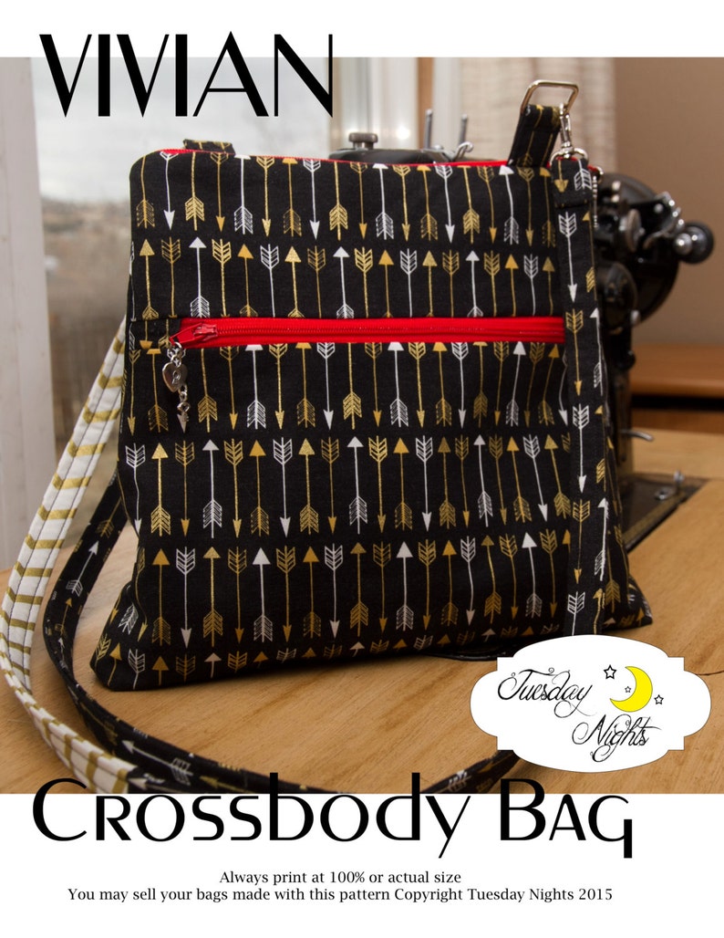 Vivian small Crossbody Purse Bag Sewing Pattern PDF image 1