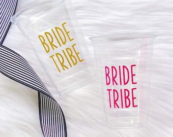 Bachelorette party cups, bride tribe, plastic cups, bridesmaid cup, custom cups, personalized cups, plastic cups, party favors, bridal party