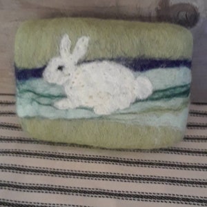 Hand felted merino wool handmade goat milk cold process soap. image 7